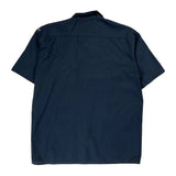 Dickies Short Sleeve Shirt - Large Navy Polyester Blend