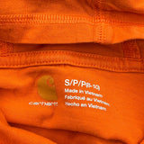 Age 8-10 Carhartt Spellout Hoodie - Small Orange Cotton