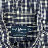 Ralph Lauren Checked Shirt - Large Blue Cotton Blend