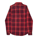 Harley Davidson Checked Flannel Shirt - Small Red Cotton