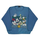 Disney Characters Mickey Unlimited Cartoon Sweatshirt - Large Blue Cotton