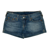 True Religion Denim Shorts - 34W US 8 Blue Cotton