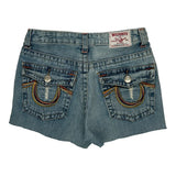 True Religion Mini Denim Shorts - 28W US 2 Blue Cotton