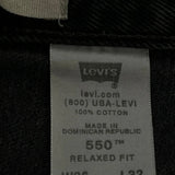 550 Levis Jeans - 34W 31L Black Cotton