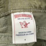 Age 4 True Religion Pants - 2XS Green Cotton Blend