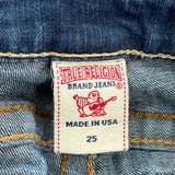 True Religion Tie-Dye Denim Shorts - 25W UK 4 Blue Denim