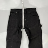 Dickies Double Knee Carpenter Trousers - 32W 30L Black Cotton