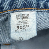 505 Levis Denim Shorts - 30W 10L Blue Cotton