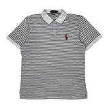 Big Pony Polo By Ralph Lauren Striped Polo Shirt - Large White Cotton