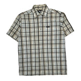 Avirex Checked Short Sleeve Shirt - Medium Beige Cotton