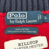 Polo By Ralph Lauren 1/4 Zip - Large Red Cotton
