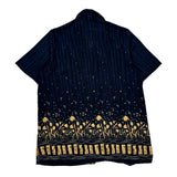 Unbranded Floral Short Sleeve Shirt - XL Gold Cotton