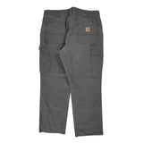 Carhartt Double Knee Carpenter Trousers - 38W 30L Grey Cotton