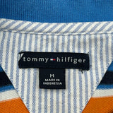 Tommy Hilfiger Striped Polo Shirt - Medium Blue Cotton
