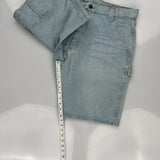 Wrangler Cargo Denim Shorts - 34W 10L Light Wash Cotton