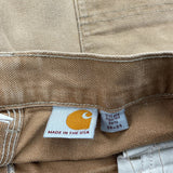Carhartt Double Knee Carpenter Trousers - 37W 30L Beige Cotton