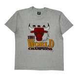Chicago Bulls Screen Stars Single Stitch T-Shirt - XL Grey Cotton Blend