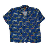 Pineapple Connection Graphic Hawaiian Shirt - Small Blue Viscose