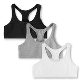 Girls Bras: Organic Cotton Racerback 3 Pack