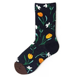 Anyfootwear 5 Pairs Size 5-9 Unisex Long Socks Cartoon Nature Water Print Design Warm Winter Socks Comfortable Casual Foot Accessories
