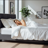 Anycozy Duvet Cover – White Premium Mulberry Silk Comforter Blanket