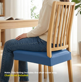 Anyseat Blue PU Leather Chair Cover – Slipcover for Dining, Kitchen, Hotel, Banquet & Living Room Chairs