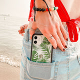 Clear Tropical Leaves iPhone 12 Pro Max Case With Black Ridge