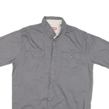 WRANGLER Mens Grey Short Sleeve Shirt S Cotton Blend Casual Summer Button Pocket