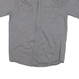 WRANGLER Mens Grey Short Sleeve Shirt S Cotton Blend Casual Summer Button Pocket