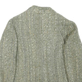 HENRY VAL Womens Grey Wool Blend Button Jacket S Woven Stylish Lightweight