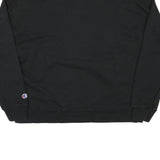 CHAMPION Womens Black Cotton Blend Crew Neck L Sweatshirt Logo Printed