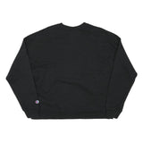 CHAMPION Womens Black Cotton Blend Crew Neck L Sweatshirt Logo Printed