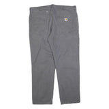 CARHARTT Mens Cotton Blend Grey Relaxed Leg Trousers W40 L32 Workwear Zip