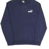 PUMA Womens Navy Hoodie XS Cotton Blend Pullover Hooded Sweatshirt