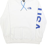 THE NORTH FACE Womens White & Blue Printed Pullover Hoodie XL USA Flag Graphic