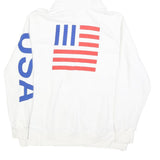 THE NORTH FACE Womens White & Blue Printed Pullover Hoodie XL USA Flag Graphic