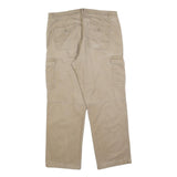 BIAGGINI Mens Cotton Blend Beige Regular Cargo Trousers W36 L30 Casual Zip Fit