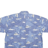 MAGELLAN Mens Blue Fishing Print Cotton Shirt 2XL Short Sleeve Casual Summer