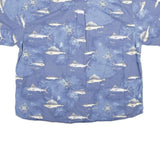 MAGELLAN Mens Blue Fishing Print Cotton Shirt 2XL Short Sleeve Casual Summer