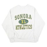DELONG Mens White Sonora Athletics Crew Neck M Cotton Blend Sweatshirt Retro