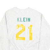DELONG Mens White Sonora Athletics Crew Neck M Cotton Blend Sweatshirt Retro