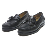 JOHNSTON & MURPHY Mens Black Leather Tassel Loafers UK 10 Classic Dress Shoes