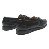 JOHNSTON & MURPHY Mens Black Leather Tassel Loafers UK 10 Classic Dress Shoes