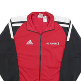 ADIDAS Mens Red & Black Football Track Jacket M Polyester Zip Sports Training
