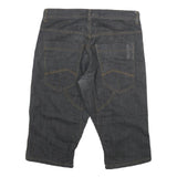 Mens Black Cotton Blend Denim Style Casual Shorts XL W34 Relaxed Fit Pocket
