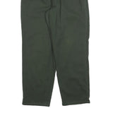 CHIC Womens Cotton Blend Dark Green Relaxed Trousers W28 L28 Elastic Waist