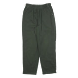 CHIC Womens Cotton Blend Dark Green Relaxed Trousers W28 L28 Elastic Waist