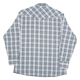 WRANGLER Mens Blue & White Check Shirt XL Western Style Long Sleeve Casual