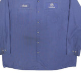 CINTAS Mens Blue Work Shirt XL Logo Embroidered Button Long Sleeve Cotton Blend