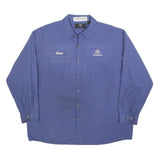 CINTAS Mens Blue Work Shirt XL Logo Embroidered Button Long Sleeve Cotton Blend